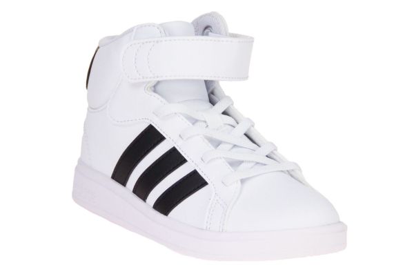 Adidas Grand Court Mid K Wit-Zwarte Sneaker  (IE3862) - MerkenOutlet