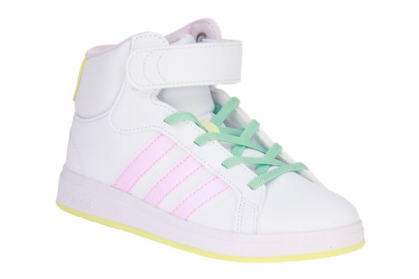 Adidas Grand Court Mid K Wit-Roze Sneaker  (IE8705) - MerkenOutlet