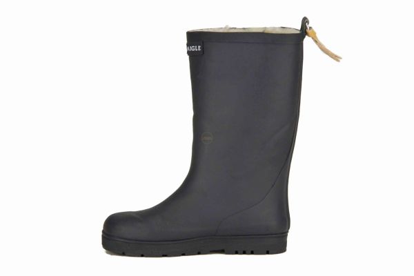 Aigle Blauwe rubberlaars Woodypop met wol  (NB162) - MerkenOutlet