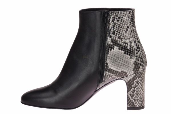 Andrea Catini Zwarte Enkellaars Slangenprint  (360) - MerkenOutlet