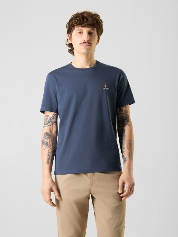 Antwrp Tabasco Logo T-shirt Pacific Blue  (BTS515-L001S/000436 PACIFIC BLUE ) - MerkenOutlet