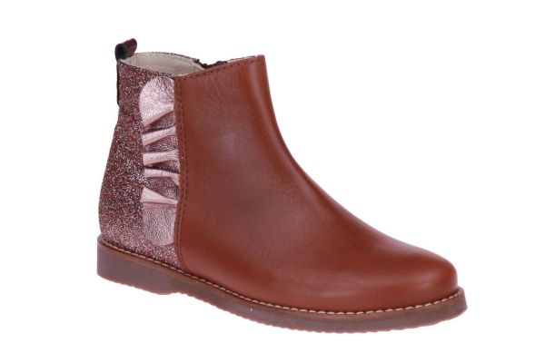 Beberlis Cognac Enkellaars Glitters  (21651-A) - MerkenOutlet