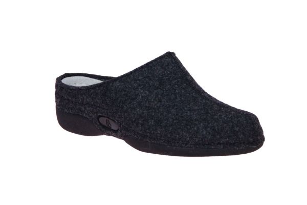 Berkemann Lauren Donker Grijze Pantoffel  (01553-937) - MerkenOutlet