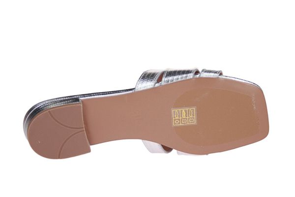 Bibi Lou Holly Flat Zilveren Slipper  (760Z46VK-Y-V25) - MerkenOutlet