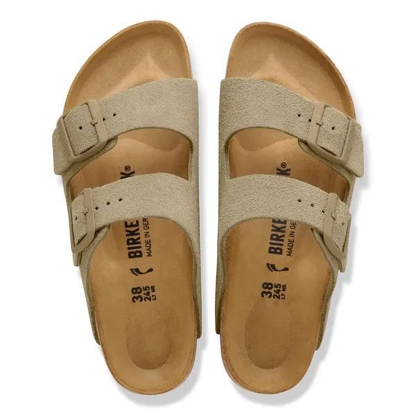 Birkenstock Narrow Arizona Suede Leather Faded Khaki  (1032061) - MerkenOutlet