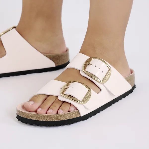 Birkenstock Arizona Big Buckle Natural Leather Patent Narrow  (1029392) - MerkenOutlet