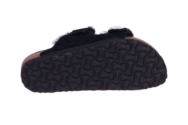 Birkenstock Arizona Shearling Zwarte Slipper  (BI752663) - MerkenOutlet