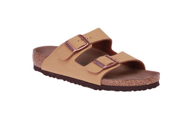 Birkenstock Kids Arizona Narrow Vegan Camel Slipper  (BI1021625) - MerkenOutlet