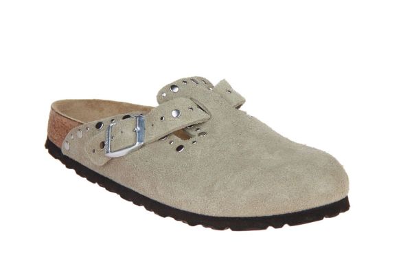 Birkenstock Boston Rivet Suede Leather Taupe  (1030418) - MerkenOutlet
