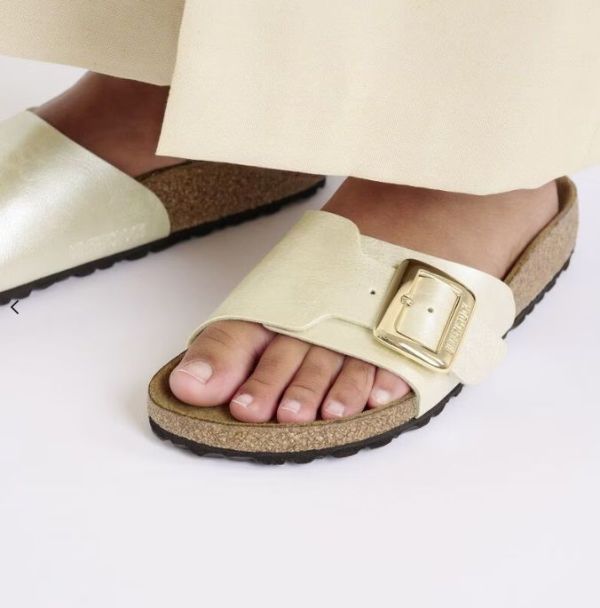 Birkenstock Catalina Cushion Buckle Graceful Pearl White Naarow Fit  (1029393) - MerkenOutlet
