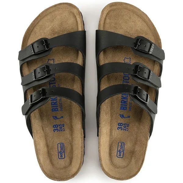 Birkenstock Florida Soft Footbed Birko-Flor Narrow-Fit Black  (53013) - MerkenOutlet