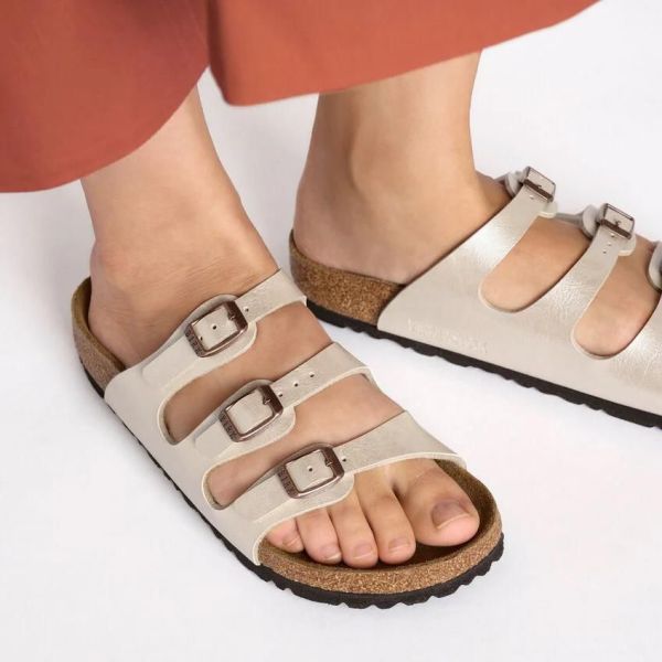 Birkenstock Florida Birko-Flor Graceful Pearl White  (1029818) - MerkenOutlet