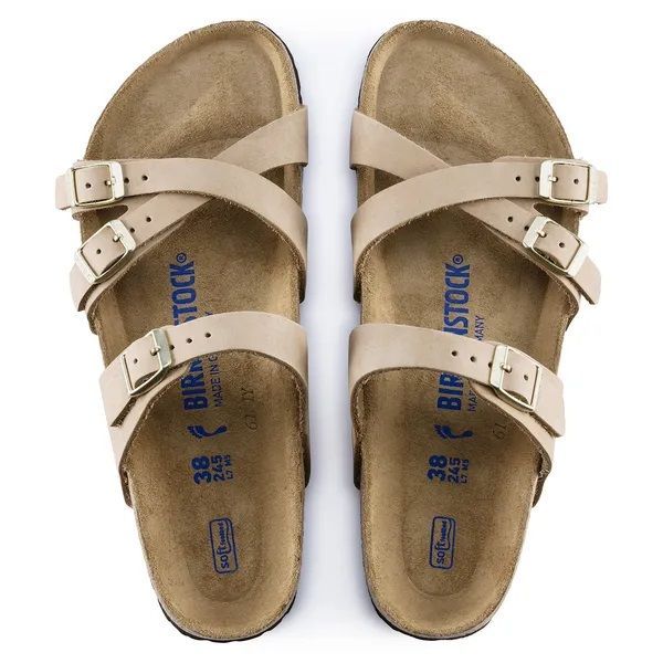 Birkenstock Franca Soft Footbed Nubuck Leather Narrow-Fit Sandcastle  (1022973) - MerkenOutlet