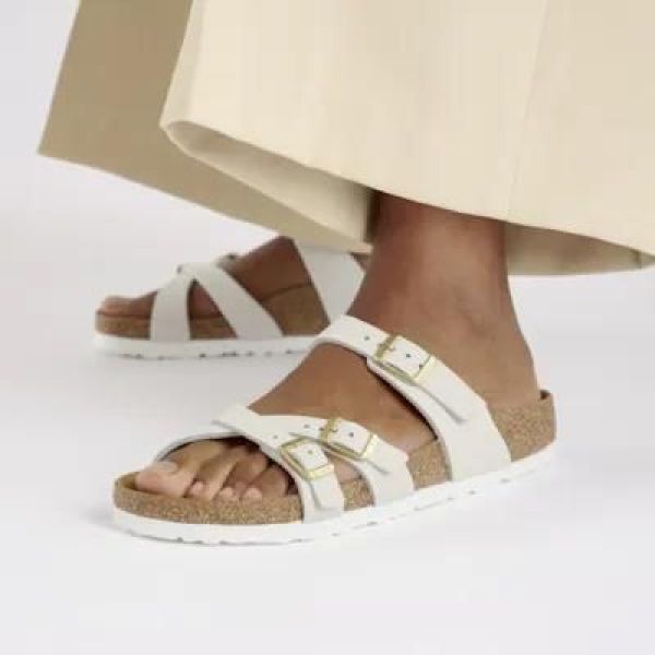 Birkenstock Franca Nubuck Leather Antique White  (1029485) - MerkenOutlet