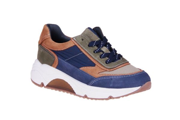 CKS Crazy Cognac-Blauwe Sneaker  (CRAZY-COGNAC) - MerkenOutlet