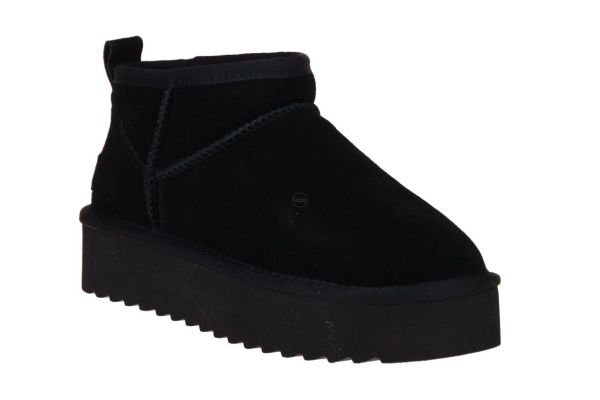 Colors of California Platform Winterboot Suede Zwart  (HC.YWPLA01-BLACK) - MerkenOutlet
