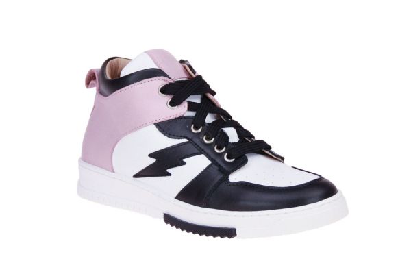 Dianetti Wit-Roze/Zwarte Sneaker  (I1466) - MerkenOutlet
