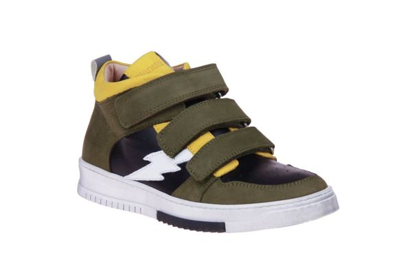 Dianetti Kaki-Zwarte Velcorschoen  (I1466V) - MerkenOutlet