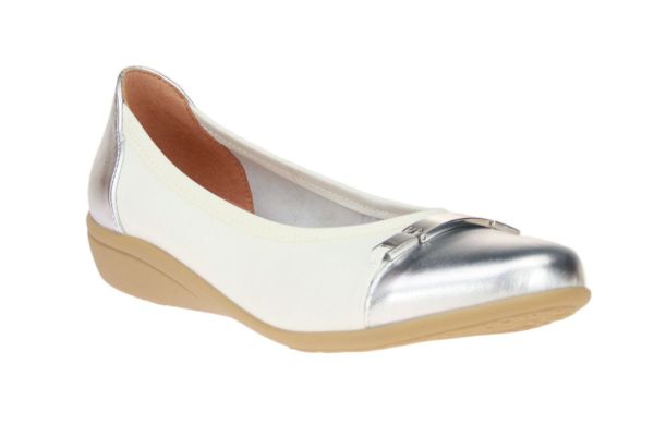 Emilie Karston Clams Ballerina Wit-Zilver  (CLAMS-ARGENT) - MerkenOutlet