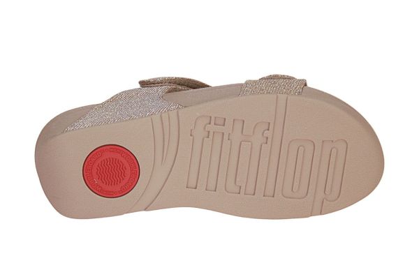 Fit Flop Lulu Adjustable Shimmerlux Slides Latte Beige  (LULU SHIMMER SLIDE LAT.BEIGE) - MerkenOutlet