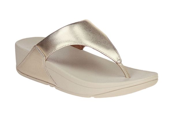 Fit Flop Lulu Leather Toepost Platino  (LULU LEATHER TOE PLATINO) - MerkenOutlet