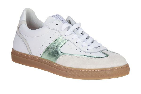 Floris van Bommel Minni 04.09 Wit-Muntgroene Sneaker  (10096-60-05) - MerkenOutlet