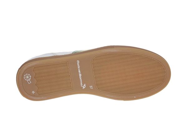Floris van Bommel Minni 04.09 Wit-Muntgroene Sneaker  (10096-60-05) - MerkenOutlet