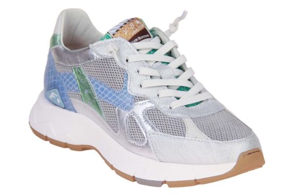 Floris van Bommel Daysi 05.04 Sneaker Zilver-Blauw  (10152-90/01) - MerkenOutlet