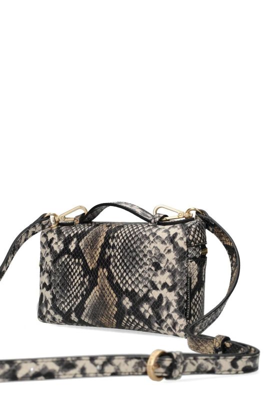 Fred De La Bretoniere Lori Crossbody Snake Printed Leather Black/White  (FR00350195W-1103) - MerkenOutlet
