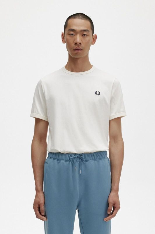 Fred Perry Ringer T-Shirt Ecru  (M3519-170) - MerkenOutlet