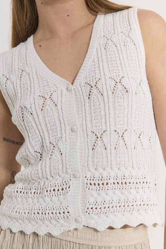 Freequent Fraya Waistcoat Brilliant White  (206067 brilliant white) - MerkenOutlet