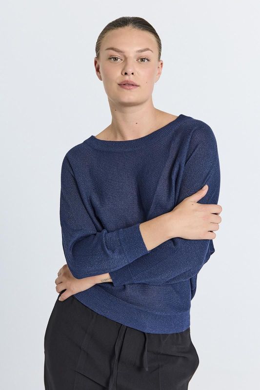 Freequent Betty Pullover Metallic Patriot Blue  (207185 PATRIOT BLUE) - MerkenOutlet