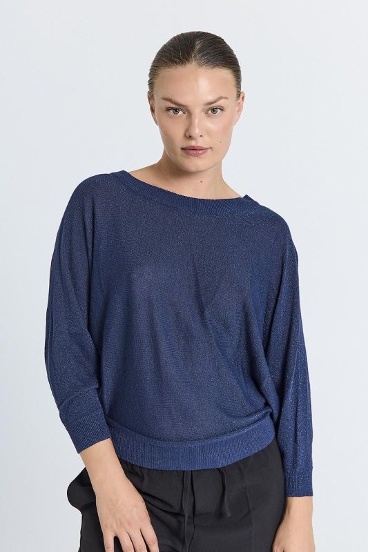 Freequent Betty Pullover Metallic Patriot Blue  (207185 PATRIOT BLUE) - MerkenOutlet