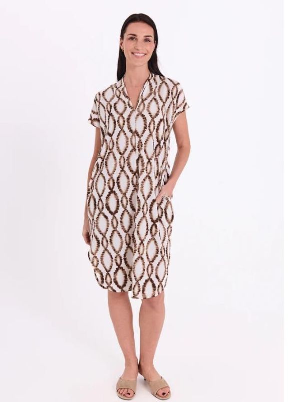 FQ Floi Dress Brillian White/Coffee Bean  (208036 BRILLIANT WHITE) - MerkenOutlet