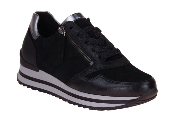 Gabor Comfort Zwarte Sneaker H-leest  (76.528-37) - MerkenOutlet