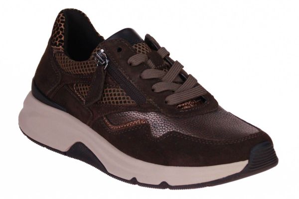 Gabor Rollingsoft Sneaker Bruin Uitneembaar Voetbed  (76.896-44) - MerkenOutlet