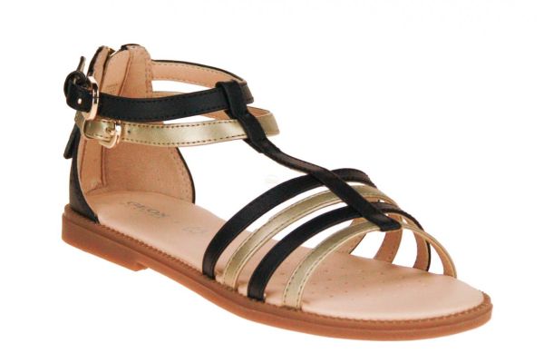 Geox Karly Sandaal Zwart-Goud  (J7235D-C0531) - MerkenOutlet