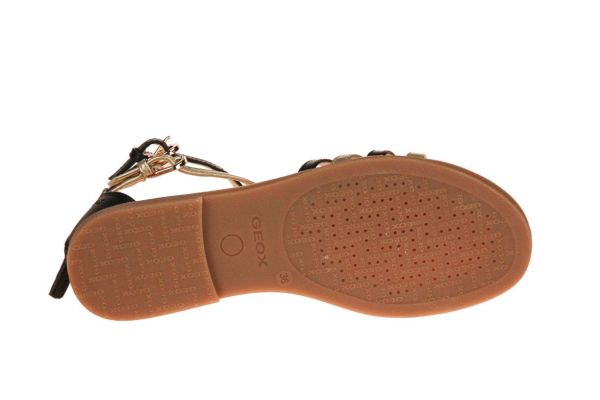Geox Karly Sandaal Zwart-Goud  (J7235D-C0531) - MerkenOutlet