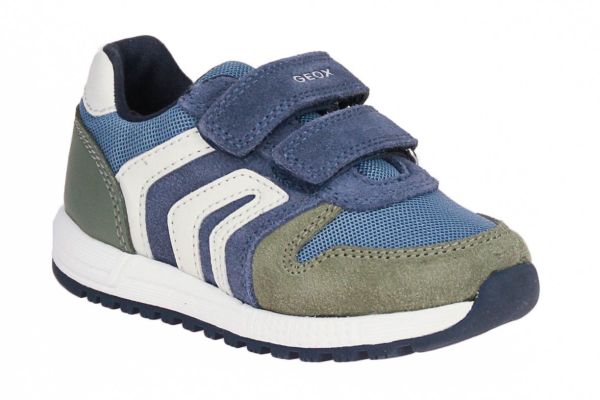 Geox Alben Groen-Blauwe Velcroschoen  (B453CA-CF34B) - MerkenOutlet