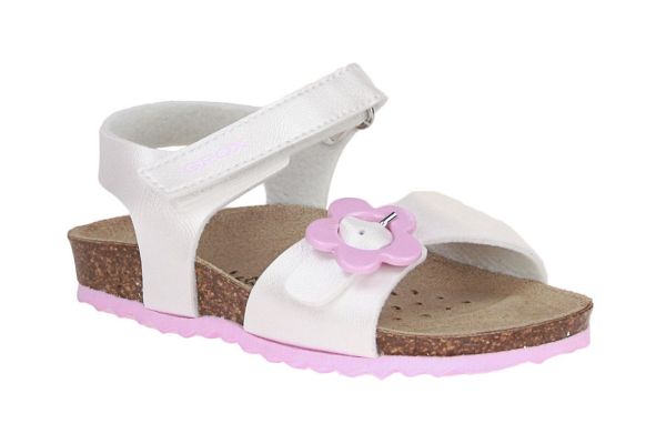 Geox S.Chalki Metallic Wit Sandaal  (B552RD-C1000) - MerkenOutlet