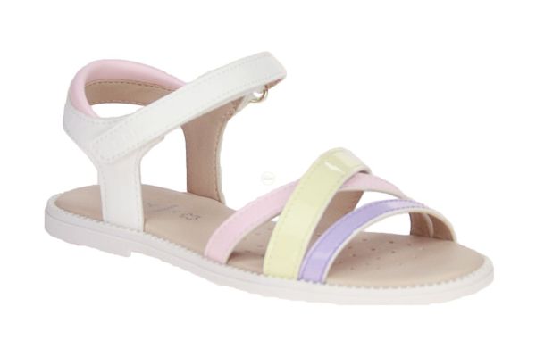 Geox S.Karly Wit-Multi Sandaal  (J5235D-C0761) - MerkenOutlet