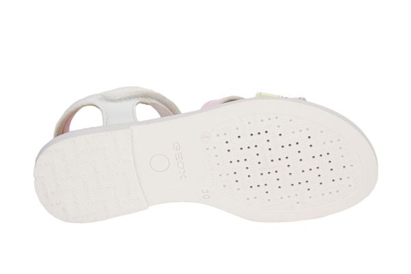 Geox S.Karly Wit-Multi Sandaal  (J5235D-C0761) - MerkenOutlet