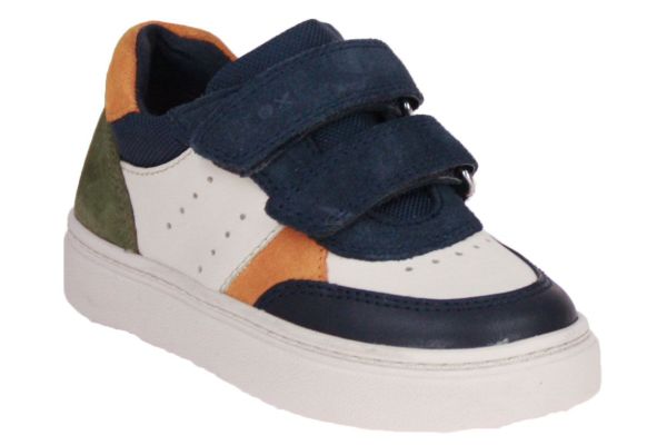 Geox Nashik Offwhite-Blauwe Velcroschoen  (B465NC-C1MF4) - MerkenOutlet
