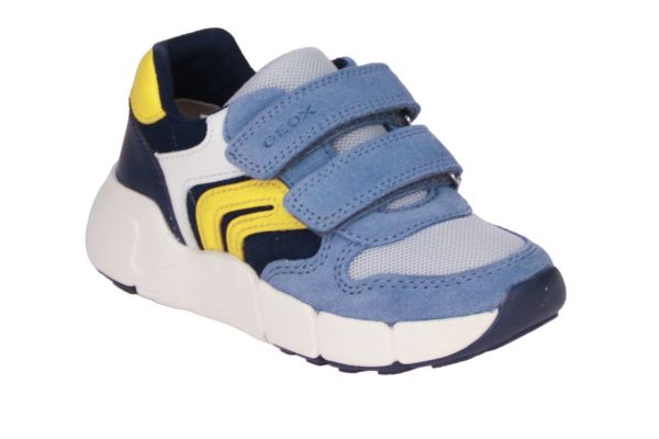 Geox Flexyper Mini Sneaker Blauw-Geel  (B656GC-C4261) - MerkenOutlet