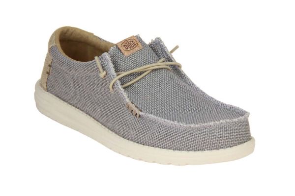 Heydude Wally Braided Flannel Grey/Olive Grey  (HD400003-1YF) - MerkenOutlet