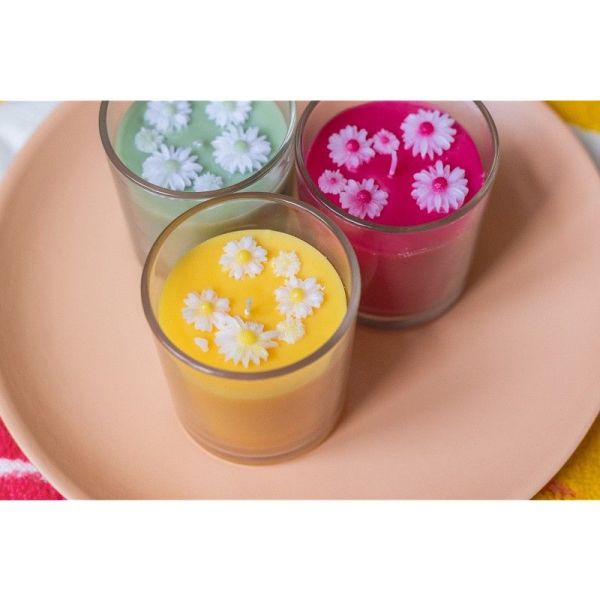 Home Society Candle Flower Margy Ass.3 Multicolor  (853230-980) - MerkenOutlet