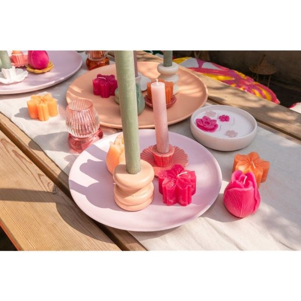 Home Society Deco Candle Blossom Fuchsia  (853231-260) - MerkenOutlet