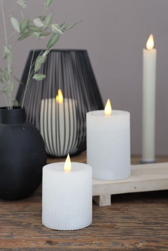Ideas 4 Seasons Pilaarkaars LED Wit Groot  (32627) - MerkenOutlet