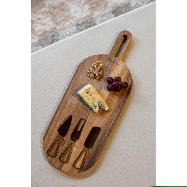 Jens Living Serveerplank Met Goud Bestek  (25565) - MerkenOutlet