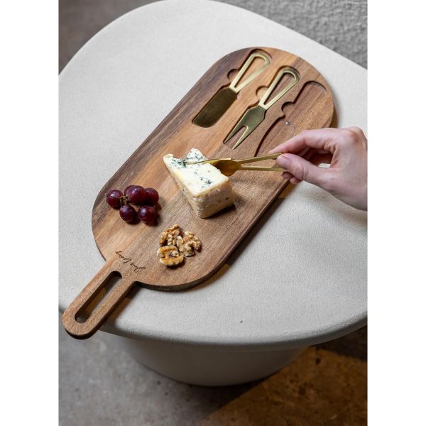 Jens Living Serveerplank Met Goud Bestek  (25565) - MerkenOutlet